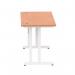 Impulse 1200 x 600mm Straight Office Desk Beech Top White Cantilever Leg MI001684