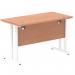 Impulse 1200 x 600mm Straight Office Desk Beech Top White Cantilever Leg MI001684