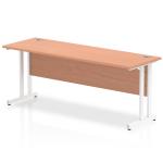 Impulse 1800 x 600mm Straight Office Desk Beech Top White Cantilever Leg MI001687