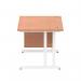 Impulse 1200 x 800mm Straight Office Desk Beech Top White Cantilever Leg Workstation 1 x 2 Drawer Fixed Pedestal MI001692