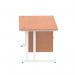 Impulse 1400 x 800mm Straight Office Desk Beech Top White Cantilever Leg Workstation 1 x 2 Drawer Fixed Pedestal MI001693