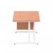 Impulse 1400 x 800mm Straight Office Desk Beech Top White Cantilever Leg Workstation 1 x 2 Drawer Fixed Pedestal MI001693