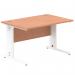 Impulse 1200 x 800mm Straight Office Desk Beech Top White Cable Managed Leg MI001754