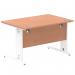 Impulse 1200 x 800mm Straight Office Desk Beech Top White Cable Managed Leg MI001754