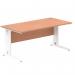 Impulse 1600 x 800mm Straight Office Desk Beech Top White Cable Managed Leg MI001756