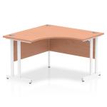 Impulse 1200mm Corner Office Desk Beech Top White Cantilever Leg MI001872