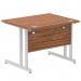 Impulse 1000 x 800mm Straight Office Desk Walnut Top Silver Cantilever Leg MI001899