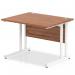 Impulse 1000 x 800mm Straight Office Desk Walnut Top White Cantilever Leg MI001904