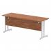 Impulse 1800 x 600mm Straight Office Desk Walnut Top Silver Cantilever Leg MI001913