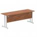 Impulse 1800 x 600mm Straight Office Desk Walnut Top Silver Cantilever Leg MI001913