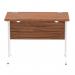 Impulse 1000 x 600mm Straight Office Desk Walnut Top White Cantilever Leg MI001914