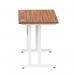 Impulse 1000 x 600mm Straight Office Desk Walnut Top White Cantilever Leg MI001914