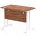 Impulse 1000 x 600mm Straight Office Desk Walnut Top White Cantilever Leg MI001914