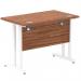 Impulse 1000 x 600mm Straight Office Desk Walnut Top White Cantilever Leg MI001914