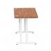 Impulse 1200 x 600mm Straight Office Desk Walnut Top White Cantilever Leg MI001915