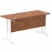 Impulse 1400 x 600mm Straight Office Desk Walnut Top White Cantilever Leg MI001916