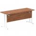 Impulse 1600 x 600mm Straight Office Desk Walnut Top White Cantilever Leg MI001917