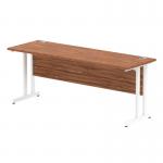 Impulse 1800 x 600mm Straight Office Desk Walnut Top White Cantilever Leg MI001918