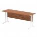 Impulse 1800 x 600mm Straight Office Desk Walnut Top White Cantilever Leg MI001918