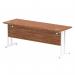 Impulse 1800 x 600mm Straight Office Desk Walnut Top White Cantilever Leg MI001918