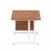 Impulse 1200 x 800mm Straight Office Desk Walnut Top White Cantilever Leg Workstation 1 x 2 Drawer Fixed Pedestal MI001923