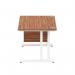 Impulse 1400 x 800mm Straight Office Desk Walnut Top White Cantilever Leg Workstation 1 x 2 Drawer Fixed Pedestal MI001924