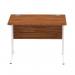 Impulse 1000 x 800mm Straight Office Desk Walnut Top White Cable Managed Leg MI001994