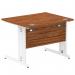 Impulse 1000 x 800mm Straight Office Desk Walnut Top White Cable Managed Leg MI001994