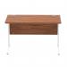 Impulse 1200 x 800mm Straight Office Desk Walnut Top White Cable Managed Leg MI001995