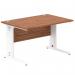 Impulse 1200 x 800mm Straight Office Desk Walnut Top White Cable Managed Leg MI001995