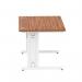 Impulse 1200 x 800mm Straight Office Desk Walnut Top White Cable Managed Leg MI001995