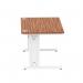 Impulse 1400 x 800mm Straight Office Desk Walnut Top White Cable Managed Leg MI001996