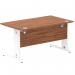 Impulse 1400 x 800mm Straight Office Desk Walnut Top White Cable Managed Leg MI001996