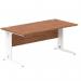 Impulse 1600 x 800mm Straight Office Desk Walnut Top White Cable Managed Leg MI001997