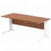 Impulse 1800 x 800mm Straight Office Desk Walnut Top White Cable Managed Leg MI001998