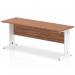 Impulse 1800 x 600mm Straight Office Desk Walnut Top White Cable Managed Leg MI002008