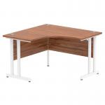 Impulse 1200mm Corner Office Desk Walnut Top White Cantilever Leg MI002126