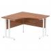 Impulse 1200mm Corner Office Desk Walnut Top White Cantilever Leg MI002126