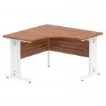 Impulse 1200mm Corner Office Desk Walnut Top White Cable Managed Leg MI002129