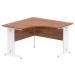 Impulse 1200mm Corner Office Desk Walnut Top White Cable Managed Leg MI002129