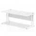 Impulse 1800 x 800mm Straight Office Desk White Top White Cantilever Leg MI002194