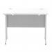 Impulse 1000 x 600mm Straight Office Desk White Top Silver Cantilever Leg MI002195