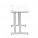 Impulse 1000 x 600mm Straight Office Desk White Top Silver Cantilever Leg MI002195