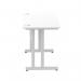 Impulse 1200 x 600mm Straight Office Desk White Top Silver Cantilever Leg MI002196