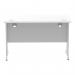 Impulse 1200 x 600mm Straight Office Desk White Top Silver Cantilever Leg MI002196