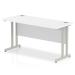 Impulse 1400/600 Rectangle Silver Cantilever Leg Desk White MI002197