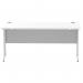 Impulse 1600 x 600mm Straight Office Desk White Top Silver Cantilever Leg MI002198