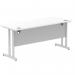 Impulse 1600 x 600mm Straight Office Desk White Top Silver Cantilever Leg MI002198