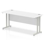 Impulse 1600/600 Rectangle Silver Cantilever Leg Desk White MI002198