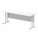 Impulse 1800 x 600mm Straight Office Desk White Top Silver Cantilever Leg MI002199